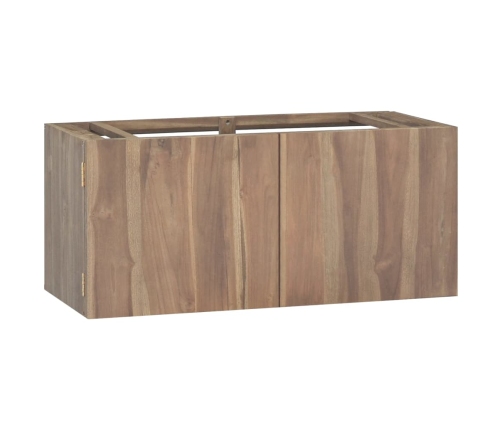 Armario de baño de pared madera maciza de teca 90x39x40 cm