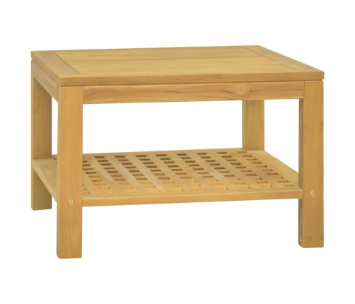 vidaXL Mesa de centro madera maciza de teca 60x60x40 cm