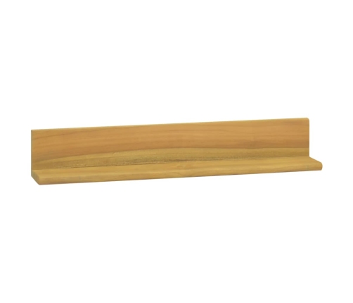 vidaXL Estantes de pared 2 unidades madera maciza de teca 60x10x10 cm