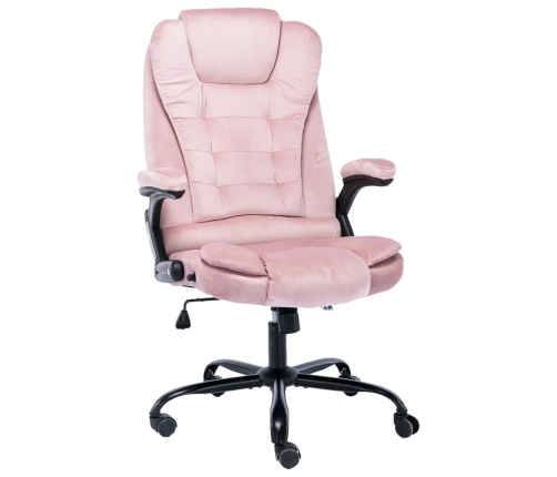 Silla de oficina de terciopelo rosa