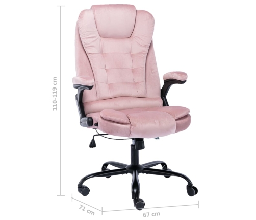 Silla de oficina de terciopelo rosa