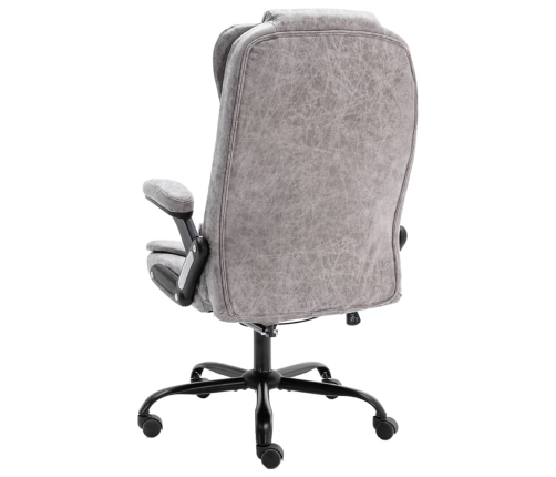 Silla de oficina de masaje piel de ante sintética gris claro