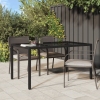 vidaXL Mesa jardín vidrio templado ratán sintético 150x90x75 cm negro