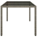 Mesa jardín vidrio templado ratán sintético 150x90x75 cm gris