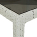 Mesa jardín vidrio templado ratán sintético blanco 190x90x75 cm