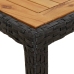 Mesa de jardín madera acacia ratán sintético negro 150x90x75 cm