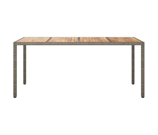 Mesa de jardín madera acacia ratán sintético gris 190x90x75 cm