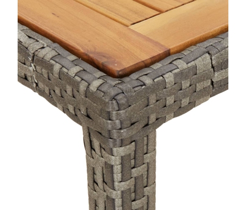 Mesa de jardín madera acacia ratán sintético gris 190x90x75 cm