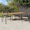 vidaXL Mesa de jardín ratán sintético gris 250x100x75 cm