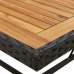 vidaXL Mesa de jardín ratán sintético madera acacia negro 109x107x74cm