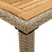 Mesa de jardín ratán sintético madera acacia beige 123x60x74cm