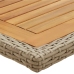 Mesa de jardín madera maciza de acacia y ratán sintético beige