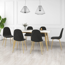 Silla de comedor 6 unidades terciopelo negro