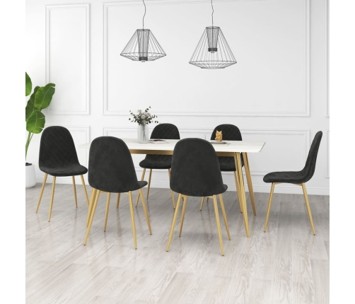 Silla de comedor 6 unidades terciopelo negro