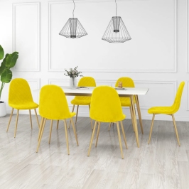 Sillas de comedor 6 uds terciopelo amarillo mostaza