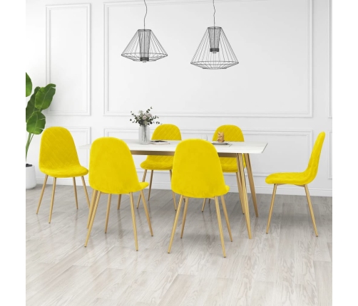 Sillas de comedor 6 uds terciopelo amarillo mostaza