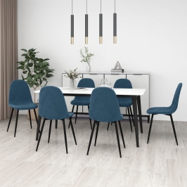 Sillas de comedor 6 unidades terciopelo azul