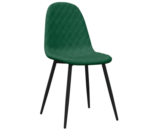 Sillas de comedor 6 unidades terciopelo verde oscuro