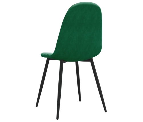 Sillas de comedor 6 unidades terciopelo verde oscuro