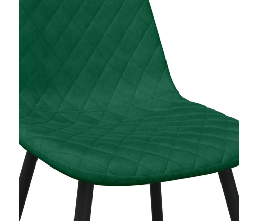 Sillas de comedor 6 unidades terciopelo verde oscuro