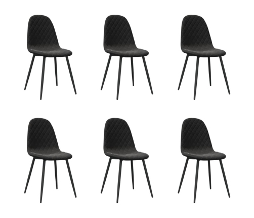 Silla de comedor 6 unidades terciopelo negro