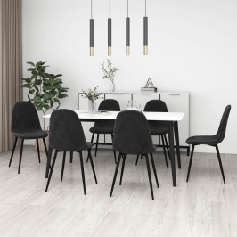 Silla de comedor 6 unidades terciopelo negro