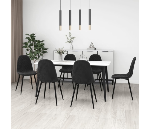 Silla de comedor 6 unidades terciopelo negro