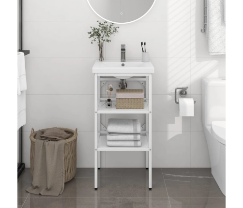 Estructura de lavabo de hierro blanco 40x38x31 cm