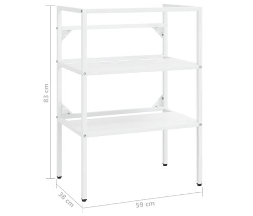 Estructura de lavabo de hierro blanco 59x38x83 cm