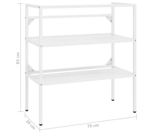 Estructura de lavabo de hierro blanco 79x38x83 cm