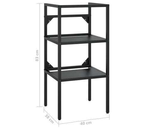 Estructura de lavabo de hierro negro 40x38x83 cm