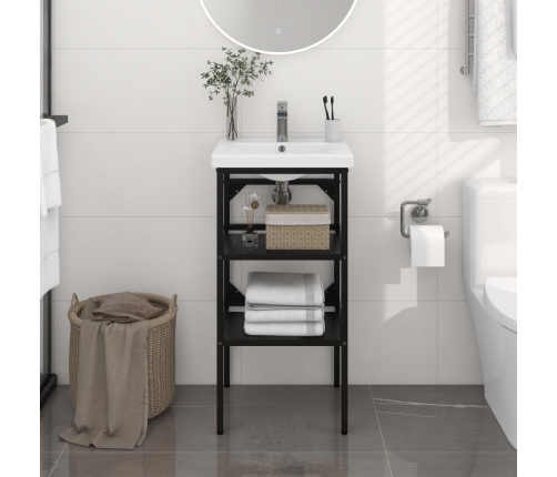 Estructura de lavabo de hierro negro 40x38x83 cm