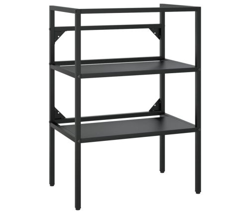 Estructura de lavabo de hierro negro 59x38x83 cm