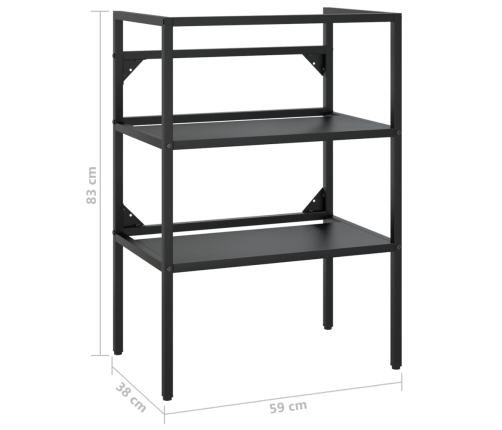 Estructura de lavabo de hierro negro 59x38x83 cm