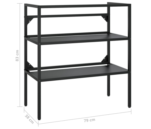 Estructura de lavabo de hierro negro 79x38x83 cm