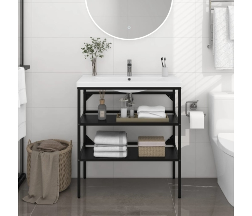 Estructura de lavabo de hierro negro 79x38x83 cm