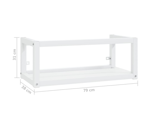 Estructura de lavabo suspendido hierro blanco 79x38x31 cm