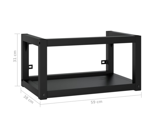 Estructura de lavabo suspendido hierro negro 59x38x31 cm