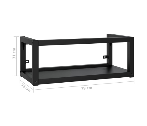 Estructura de lavabo suspendido hierro negro 79x38x31 cm