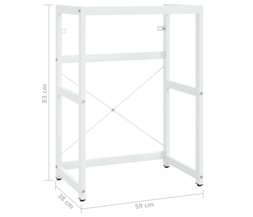 Estructura de lavabo de hierro blanco 59x38x83 cm