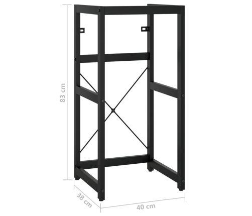 Estructura de lavabo de hierro negro 40x38x83 cm