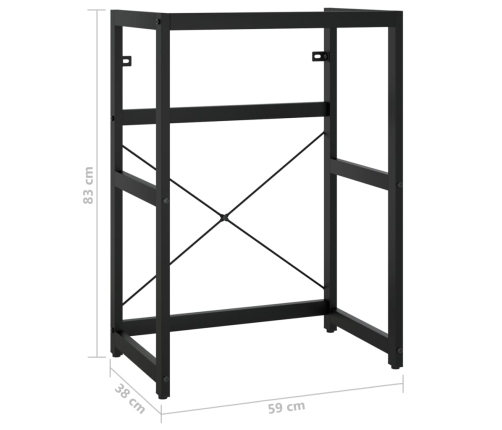 Estructura de lavabo de hierro negro 59x38x83 cm