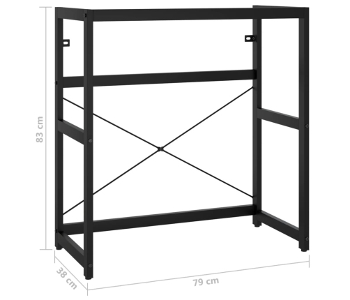 Estructura de lavabo de hierro negro 79x38x83 cm