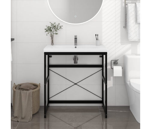 Estructura de lavabo de hierro negro 79x38x83 cm