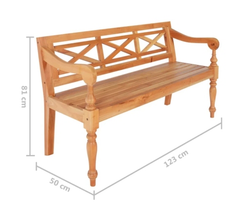 Banco Batavia madera de caoba marrón claro 123 cm