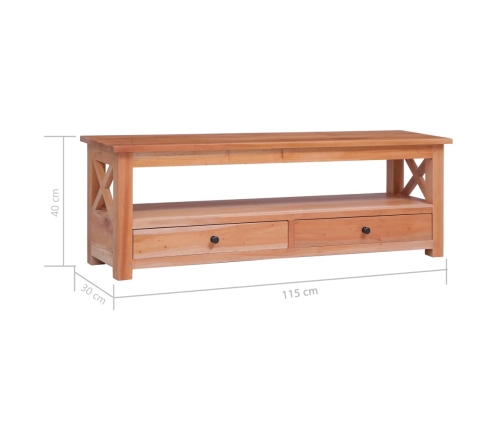 Mueble de TV madera maciza de caoba 115x30x40 cm