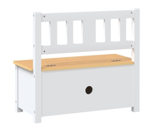 Banco de almacenaje para niños MDF blanco y beige 60x30x55 cm