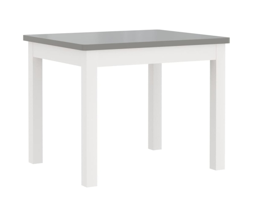 Mesa y sillas infantiles 3 piezas MDF blanco y gris