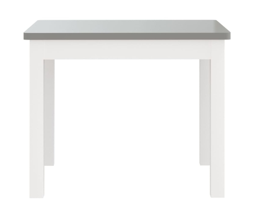 Mesa y sillas infantiles 3 piezas MDF blanco y gris