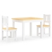 Mesa y silla infantil 3 pzas MDF blanco y beige